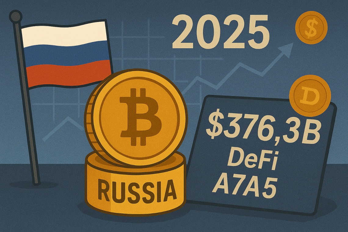 Network graph visualization of Russian cryptocurrency wallet clusters evading sanctions via A7A5 stablecoin, illustrating blockchain analytics for illicit transaction flows